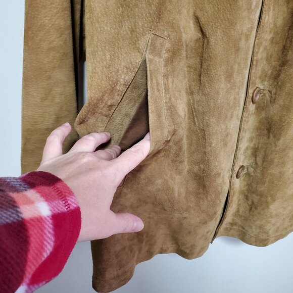 BRITCHES Vintage Suede Leather Jacket Coat Oversized Blazer Brown Men's Medium - Picture 5 of 14
